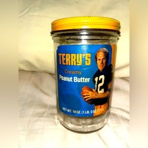 VINTAGE TERRY BRADSHAW PEANUT BUTTER JAR COLLECTIBLE 1981 🏈